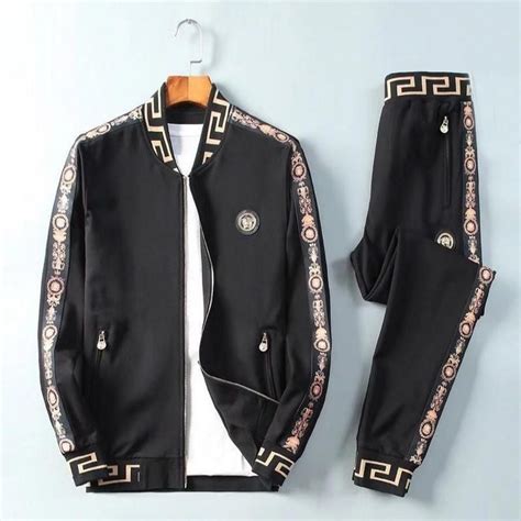 black and gold versace tracksuit|designer velour tracksuits for men's.